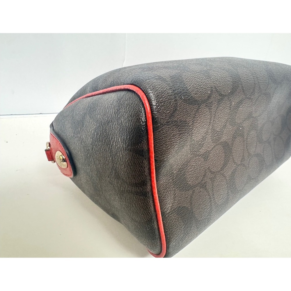 Coach Mini Bennett Brown‎ mono Canvas Red Leather Trim F36702 Crossbody NWOT - Picture 5 of 12